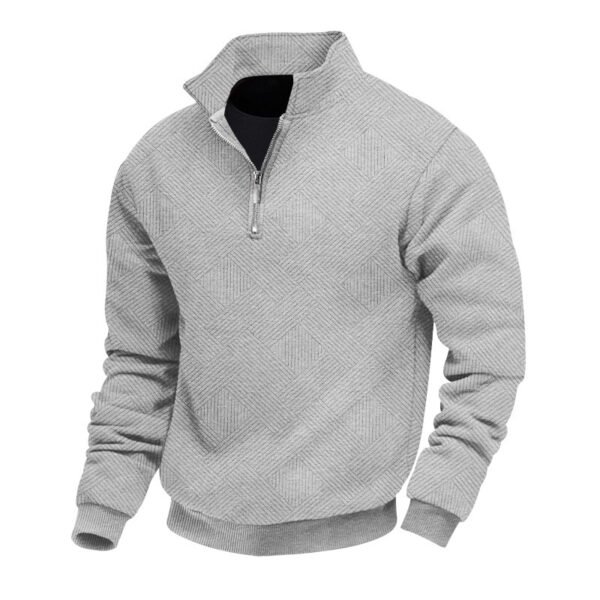 Lapel Zipper Men's Loose-fitting Casual Pullover - Image 7