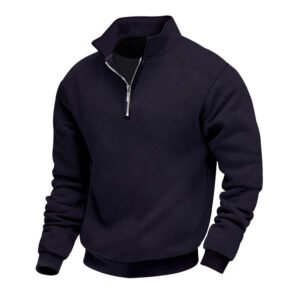 Lapel Zipper Men’s Loose-fitting Casual Pullover