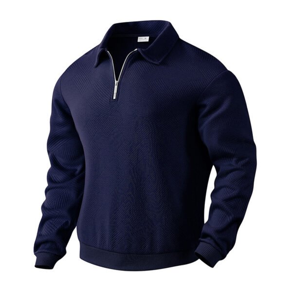 Lapel Zipper Men's Loose-fitting Casual Pullover - Image 8