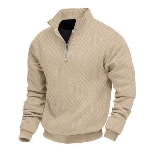 Lapel Zipper Men's Loose-fitting Casual Pullover - Image 6