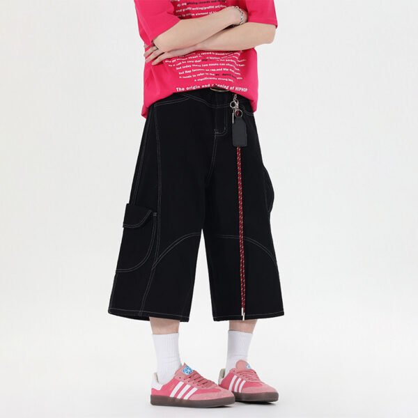 WELT-EMBELLISHED CARGO JORTS - Image 4