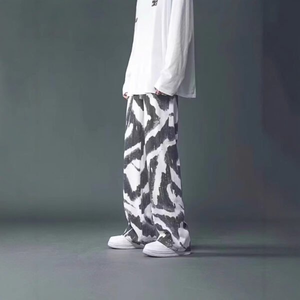 High Street Tie-dyed Graffiti Wide-leg
