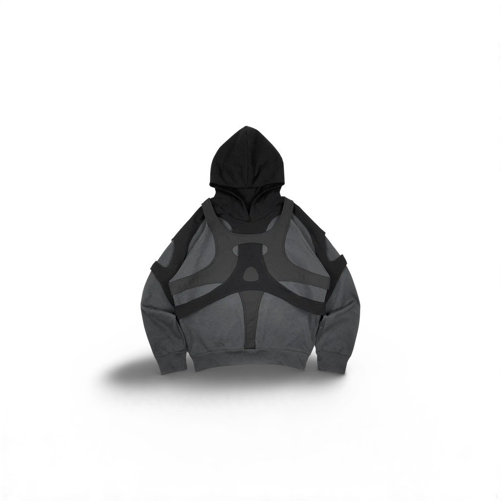 Y2K Dark Hip-Hop Patch Hoodie