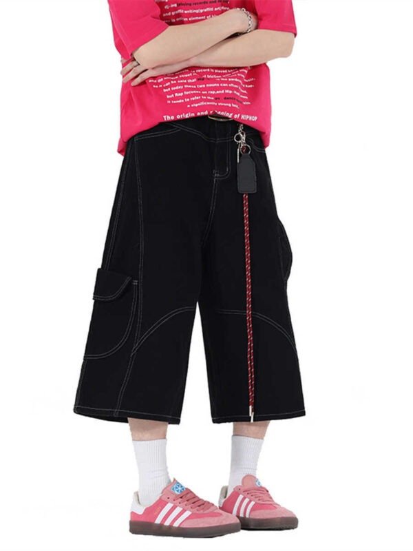 WELT-EMBELLISHED CARGO JORTS - Image 2
