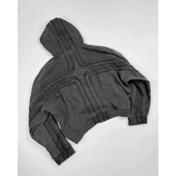 Y2K Dark Hip-Hop Patch Hoodie - Image 2