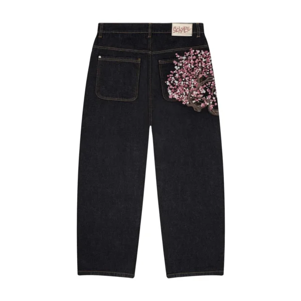 Retro Cherry Blossom Casual Baggy - Image 6