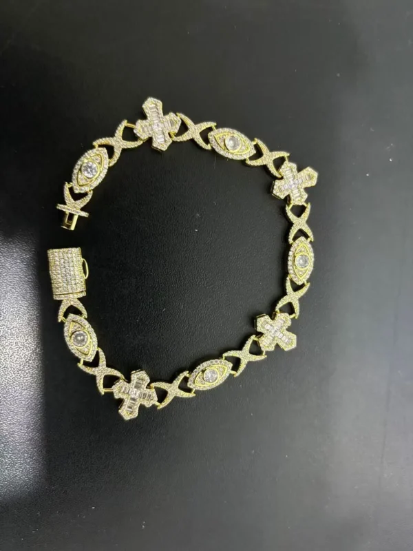 EVIL EYE COPPER CROSS BRACELET - Image 5