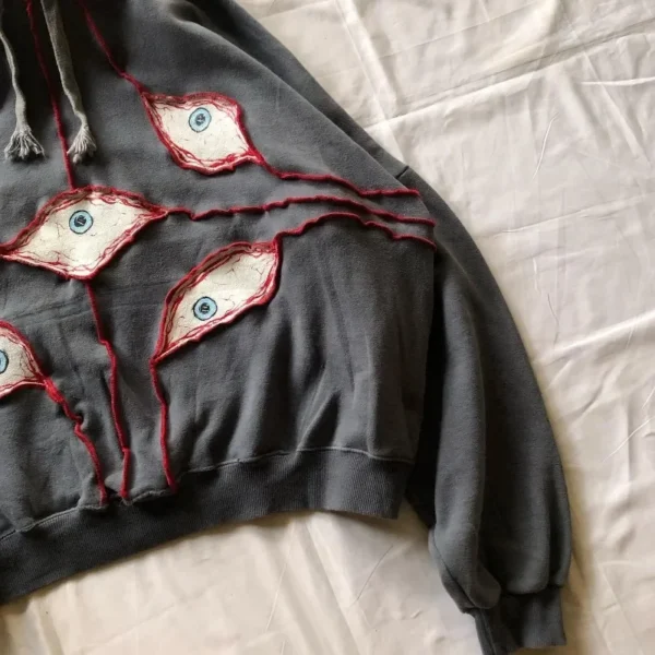 Demon Eyes Embroidered Hoodie - Image 5