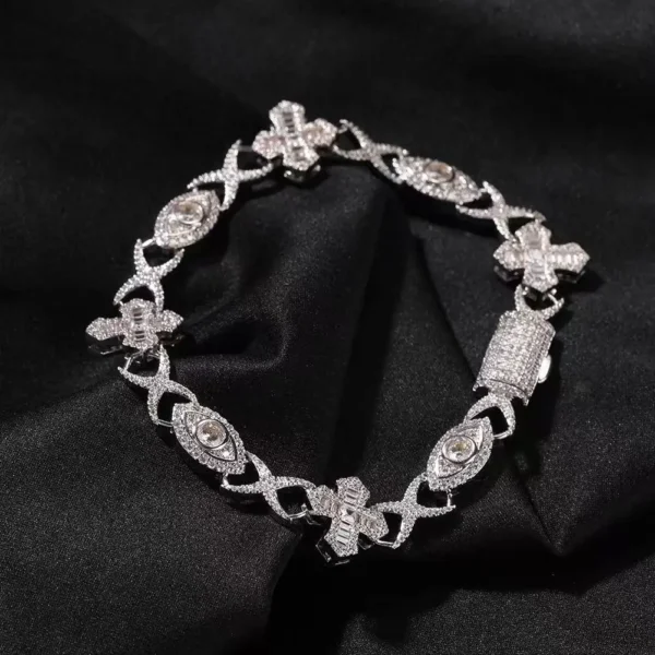 EVIL EYE COPPER CROSS BRACELET - Image 2