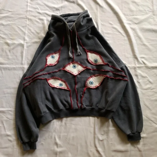 Demon Eyes Embroidered Hoodie