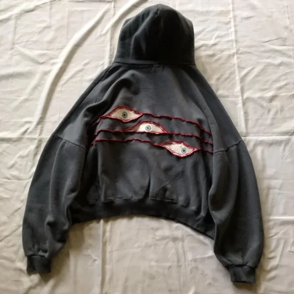 Demon Eyes Embroidered Hoodie - Image 3