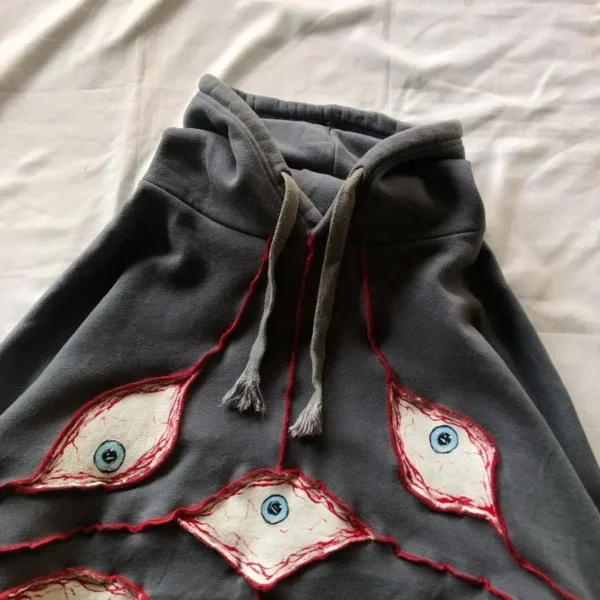 Demon Eyes Embroidered Hoodie - Image 4