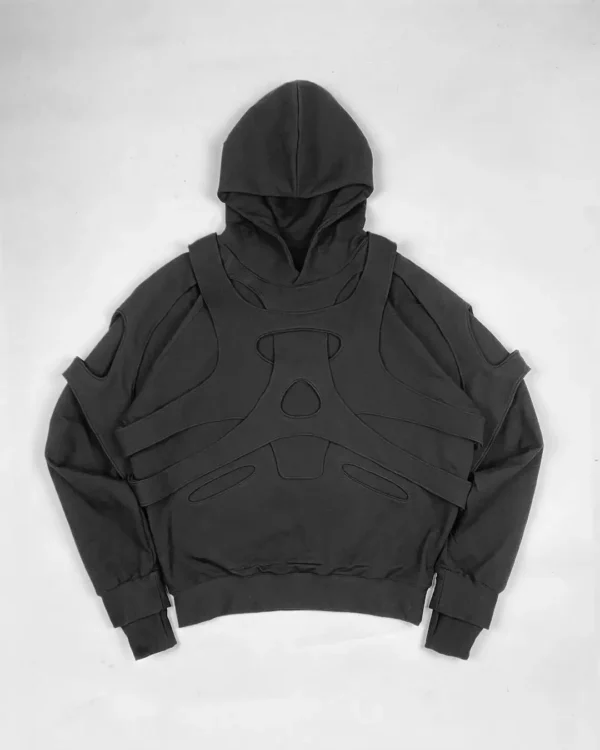 Y2K Dark Hip-Hop Patch Hoodie - Image 4